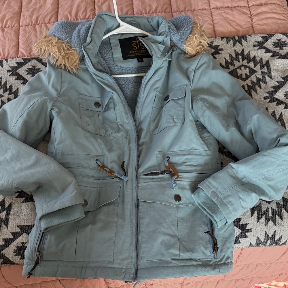 STS Blue Women's Utility Jacket - Soft Blue
